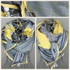 Lace & Flowers - Yellow & Grey